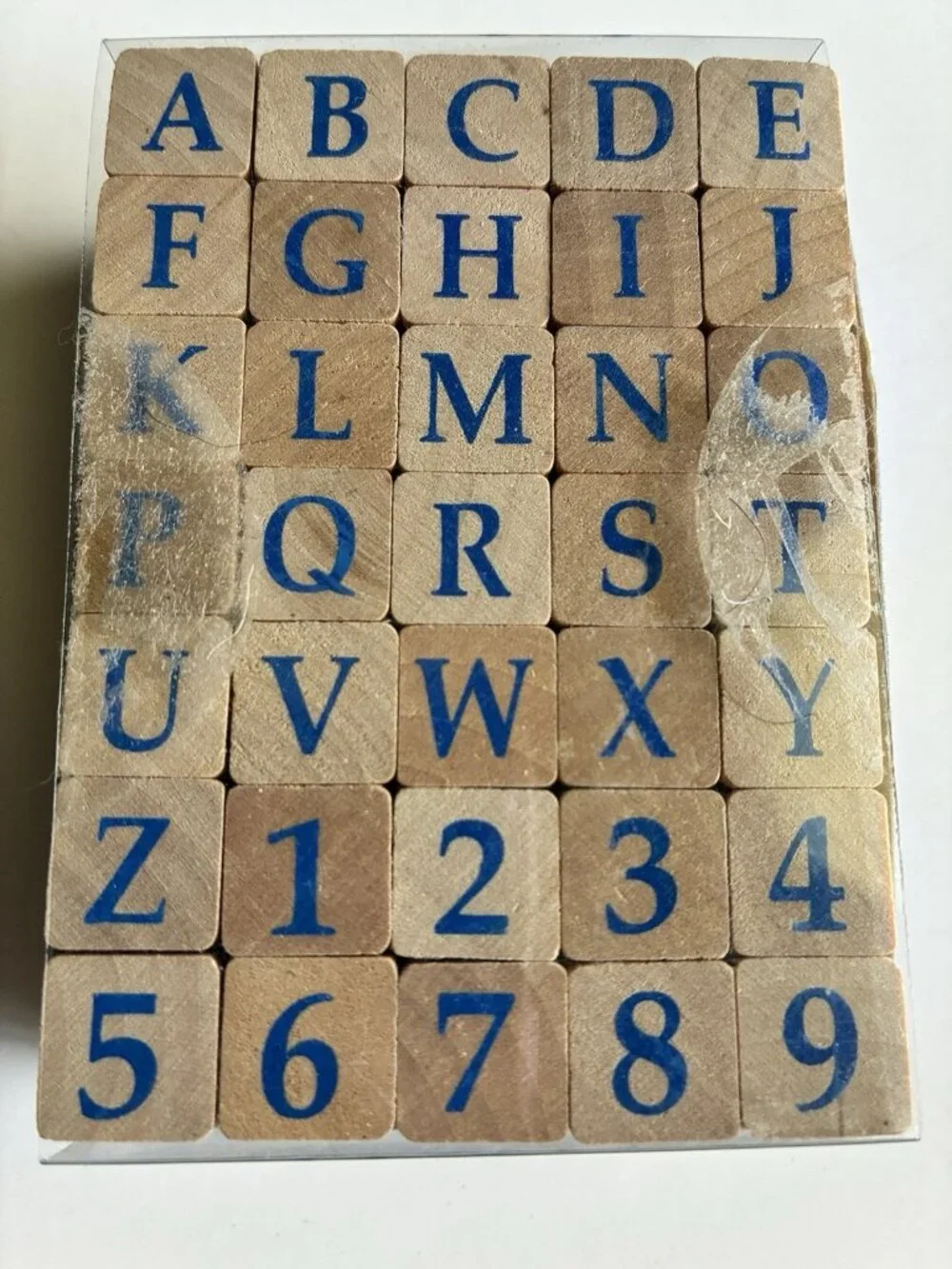 StampCraft Alphabet Number Wood Mounted Rubber Stamp Set 35 Piece Letters 2005